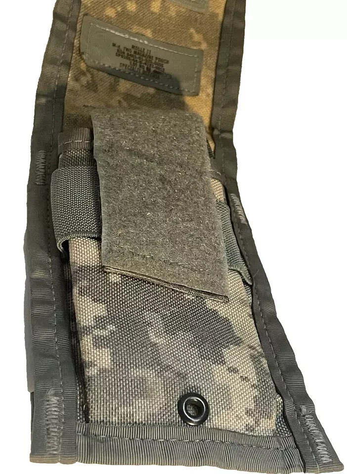 4 X US ARMY MOLLE M 4 DOUBLE MAGAZINE POUCH 2 Mag Military ACU Camo VGC / EXC