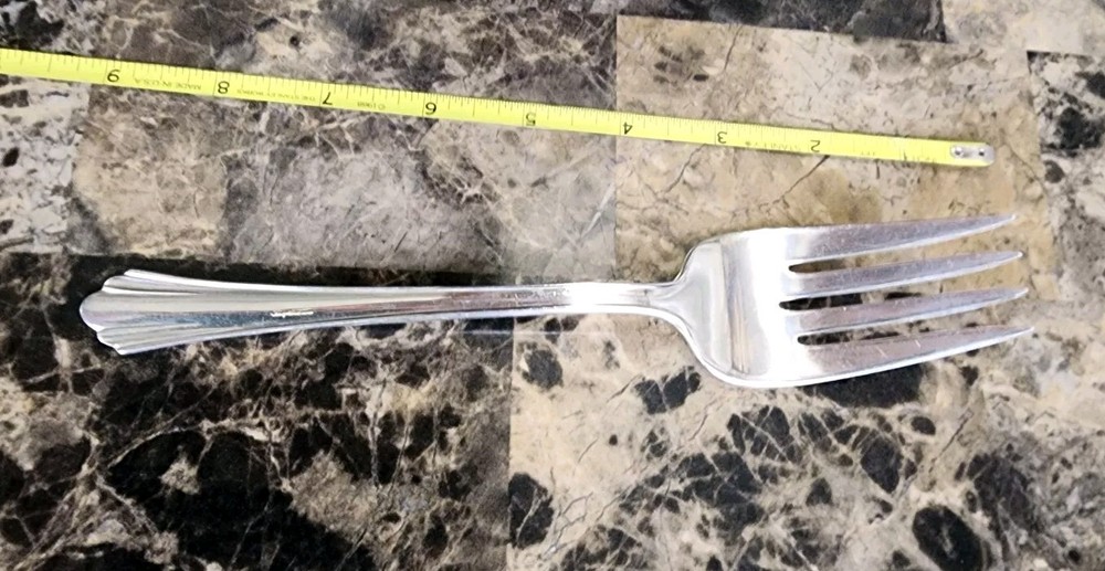 AMERICAN SILVER CO c1929- TALISMAN SILVERPLATED MEAT SERVING FORK 🍠 🥩