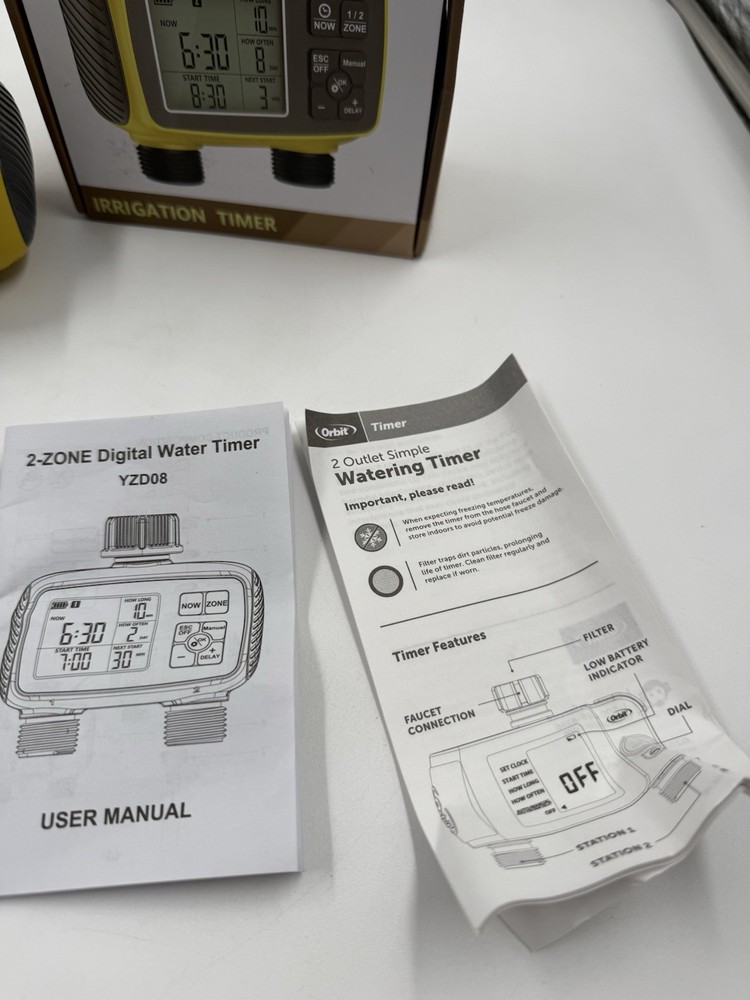 PREMIUM Programmable 2-Zone Smart Sprinkler Timer - Outdoor Automatic Irrigation