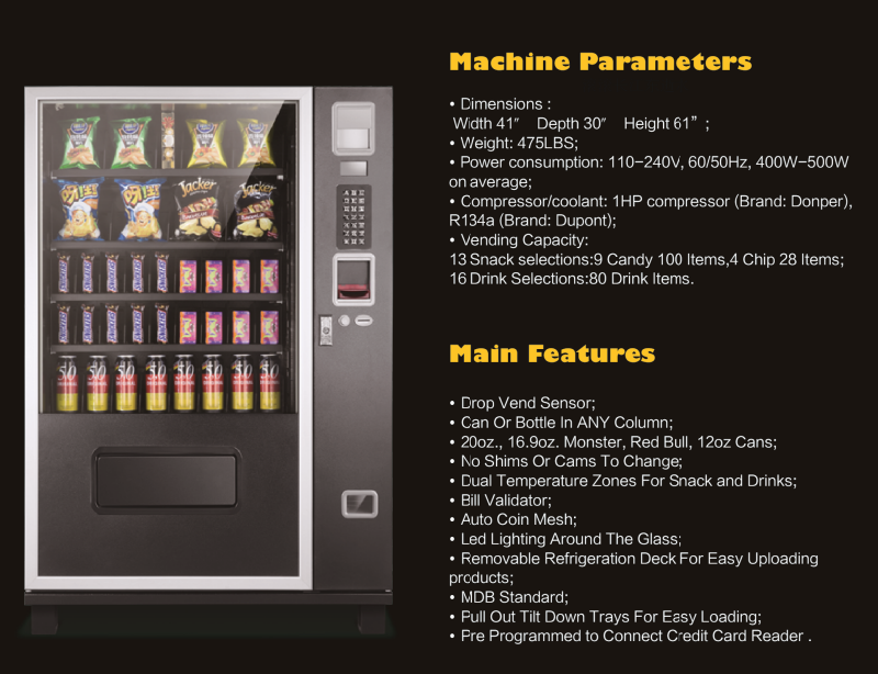 EPEX Compact Combo Vending Machine with Duel Zone Temp Control - G432