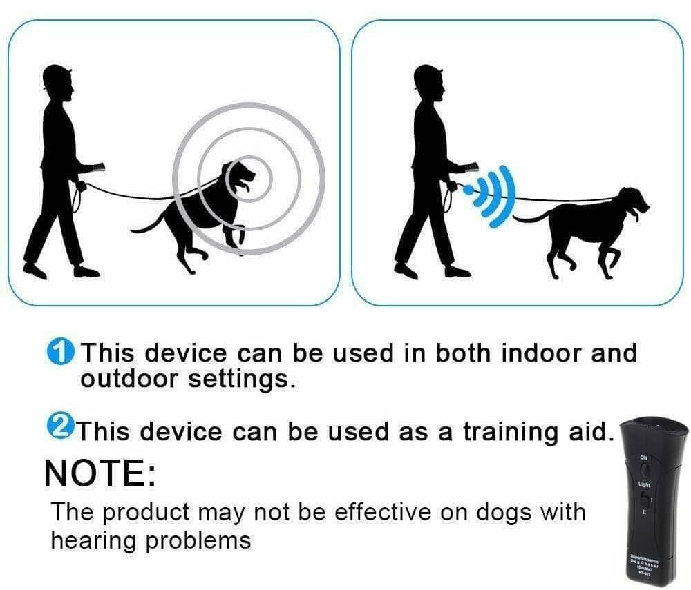 Ultrasonic Anti Dog Barking Device Pet Trainer LED Light Gentle Chaser Style Lot