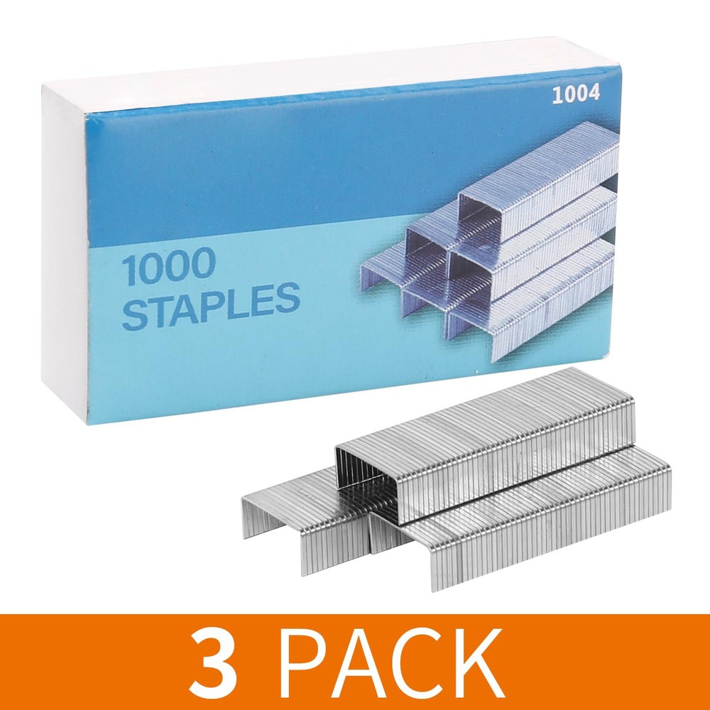 No.10 for Mini Staplers, 3000 Pcs, Silver, 3 Pack, 1000 per Box
