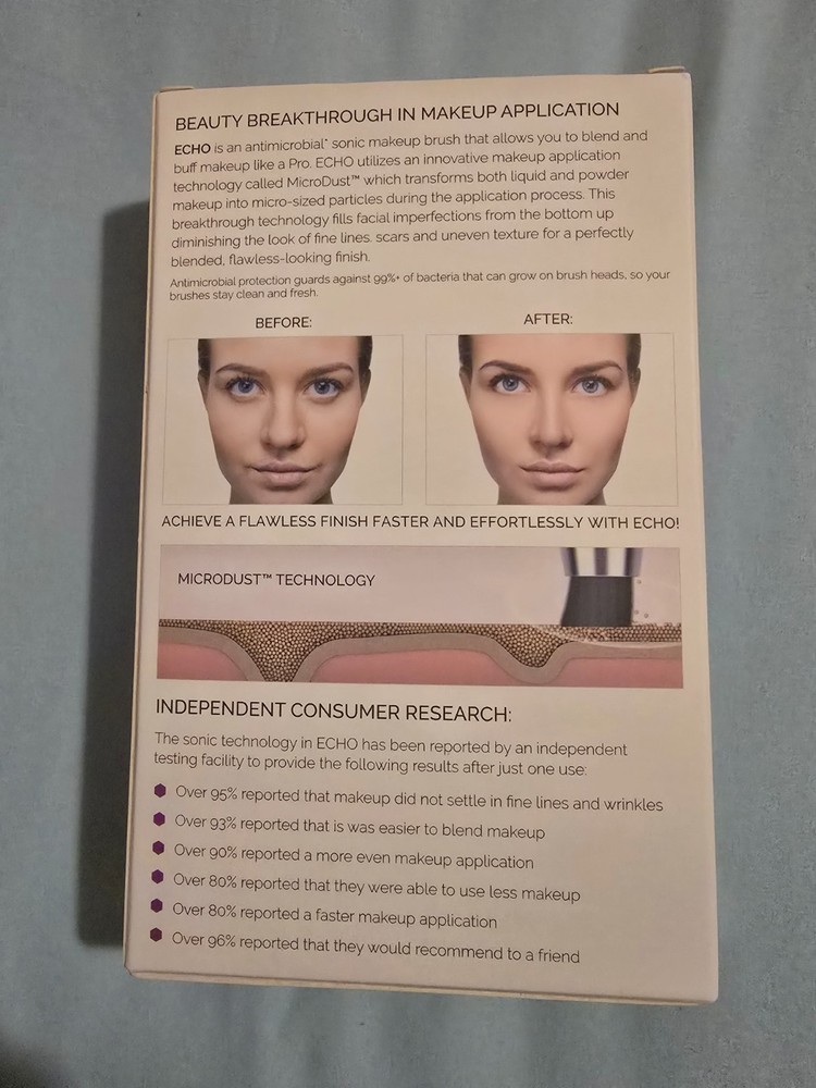 Spa Sciences ECHO Rechargeable Antimicrobial Sonic Makeup Brush