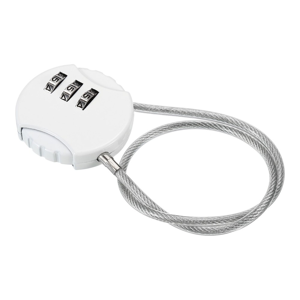 Small Combination Block 11.8", 1pc 3 Digit Luggage Lock, White