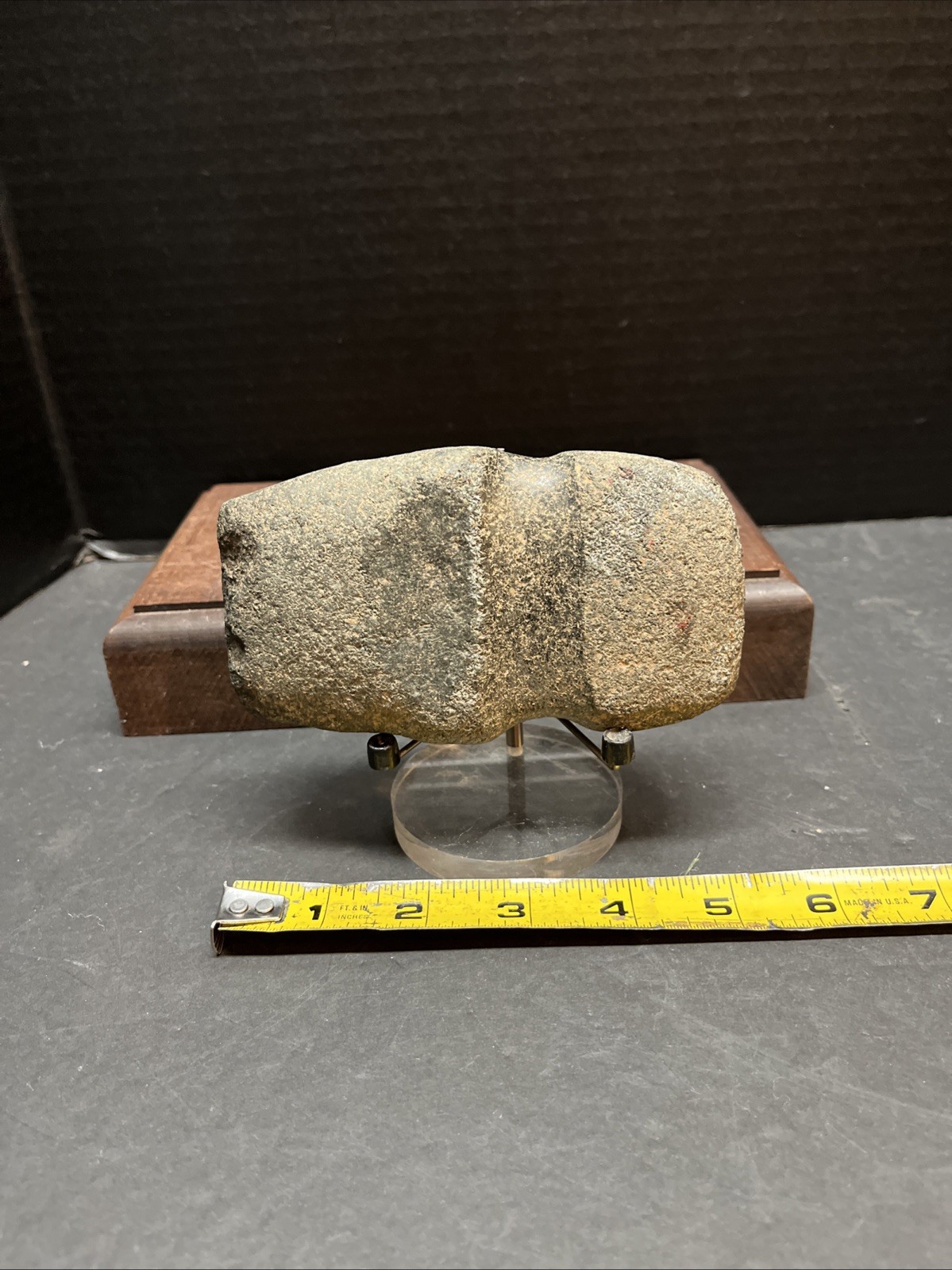 Large Granite Axe Head Authentic,from Cass County, Illinois Old Collection