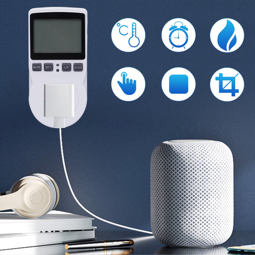 ABS Digital Thermostat Plug Outlet Temperature Controller Heater Cooler Switch