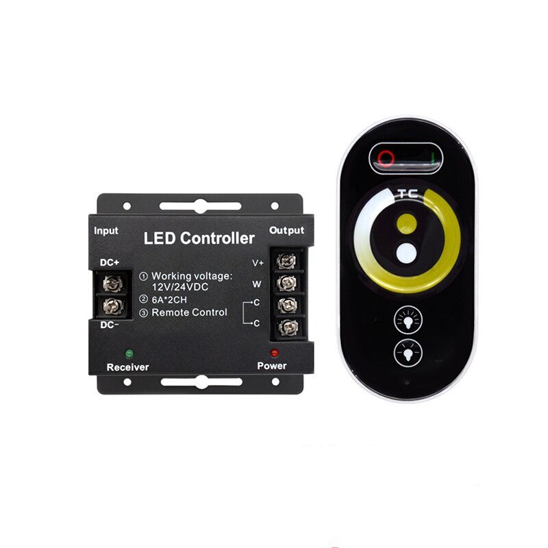 DC12-24V 12A 18A LED Strip Light RF Touch Remote Controller Dimmer for SMD COB