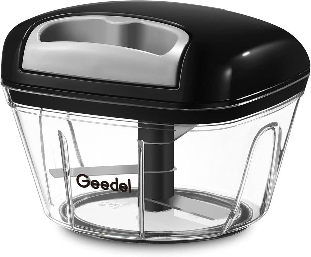 Manual Food Processor Vegetable Cutter, Pull Chopper with String, Food Choppe...