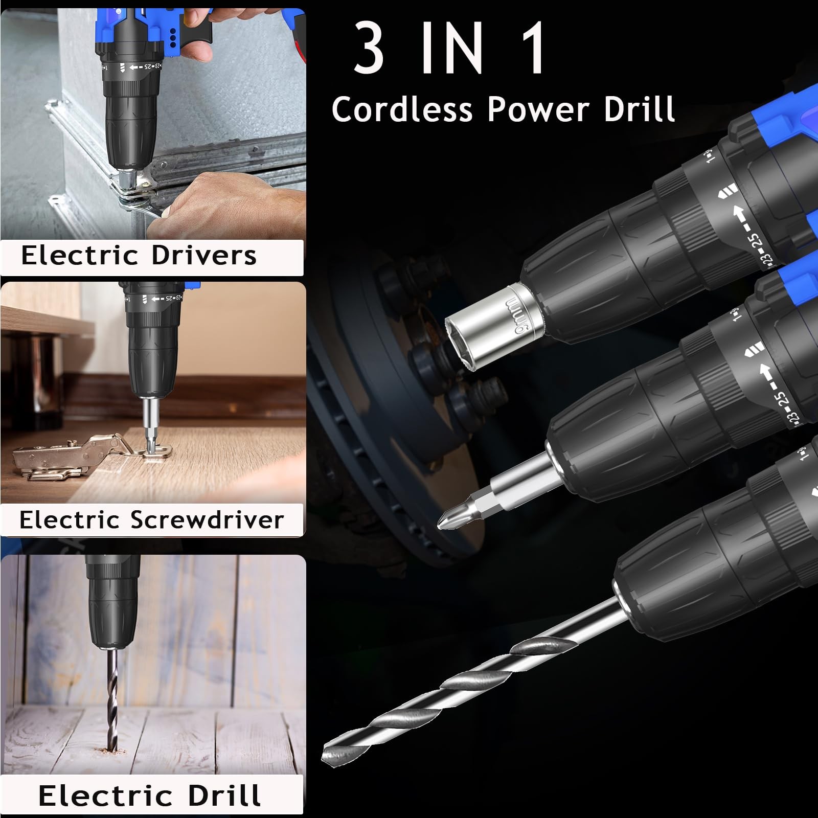21V Cordless Drill & Driver Kit: Electric, Rechargeable with Charger (NEW)