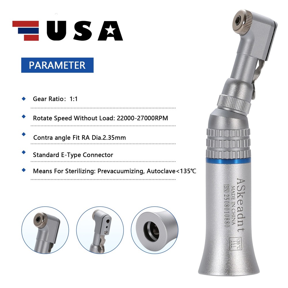 Dental Contra Angle Low Speed Handpiece Latch E-type/Push Button