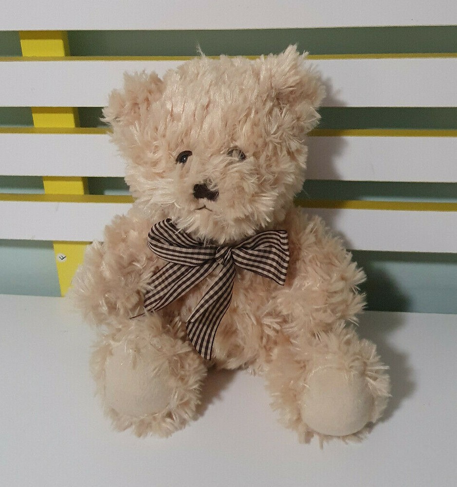 TARGET TEDDY BEAR 25CM LIGHT BROWN WITH PLAID BROWN BOW