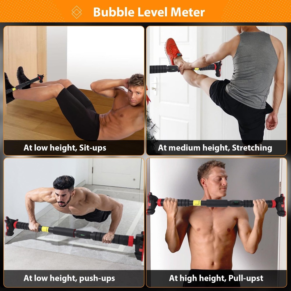 Pull Up Bar for Doorways,Hanging Bar for Exercise with Level Meter and Adjust...