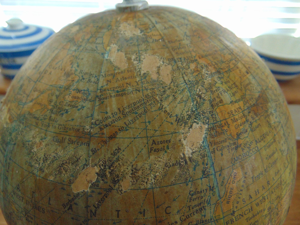 VINTAGE 1930's JEC THE EAGLE LITHOGRAPHING Co 8" WORLD GLOBE