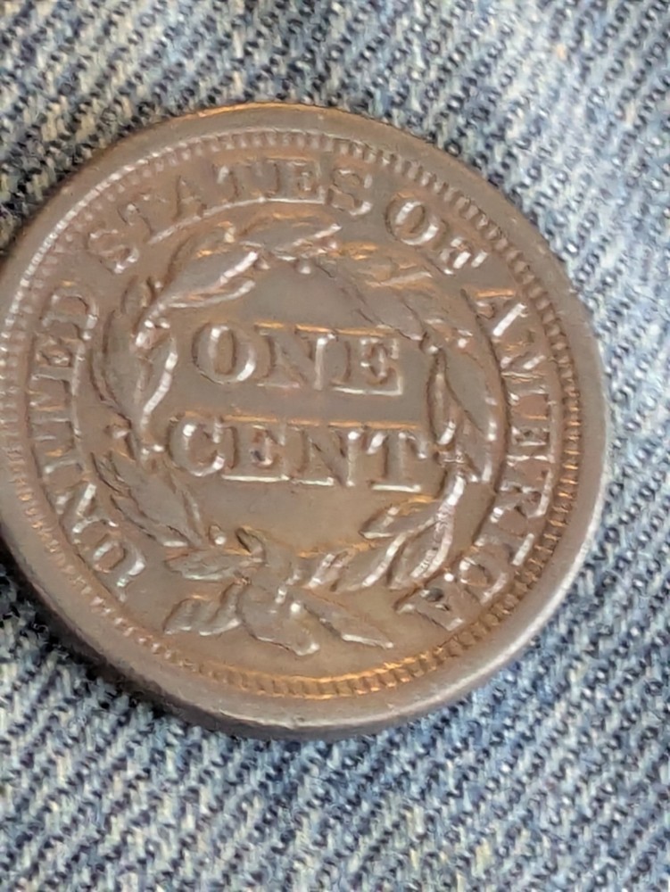 1856 Large Cent Dark Toned AU