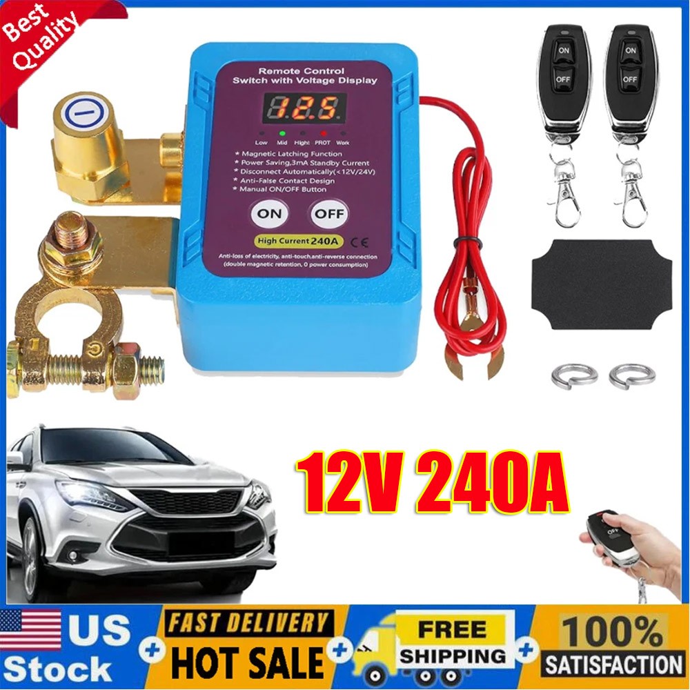 Car Battery Disconnect Switch Remote Control Power Kill Master Isolator Cut Off/