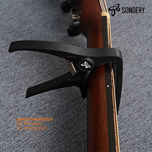 Capo for Classical Guitars, Ultra Light Clamp for Nylon Strings Straight black
