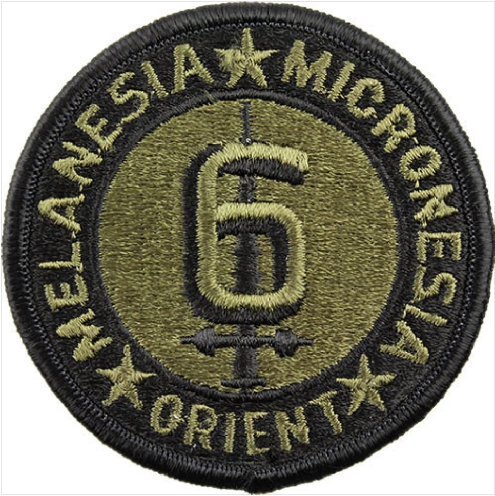 GENUINE U.S. MARINE CORPS SHOULDER PATCH: SIXTH DIVISION - SUBDUED