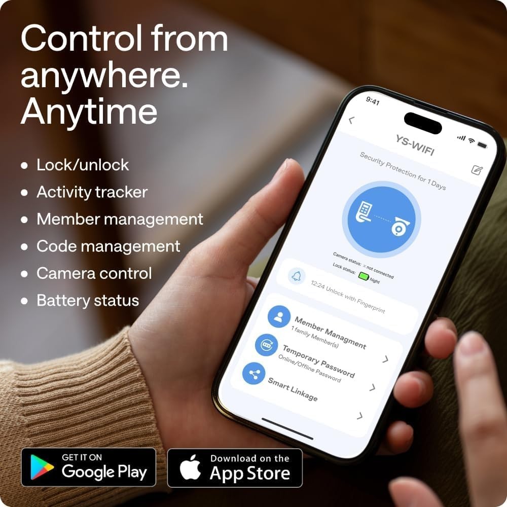 WiFi Smart Door Lock with Camera - European DIN Standard Not U.S ANSI Compatible