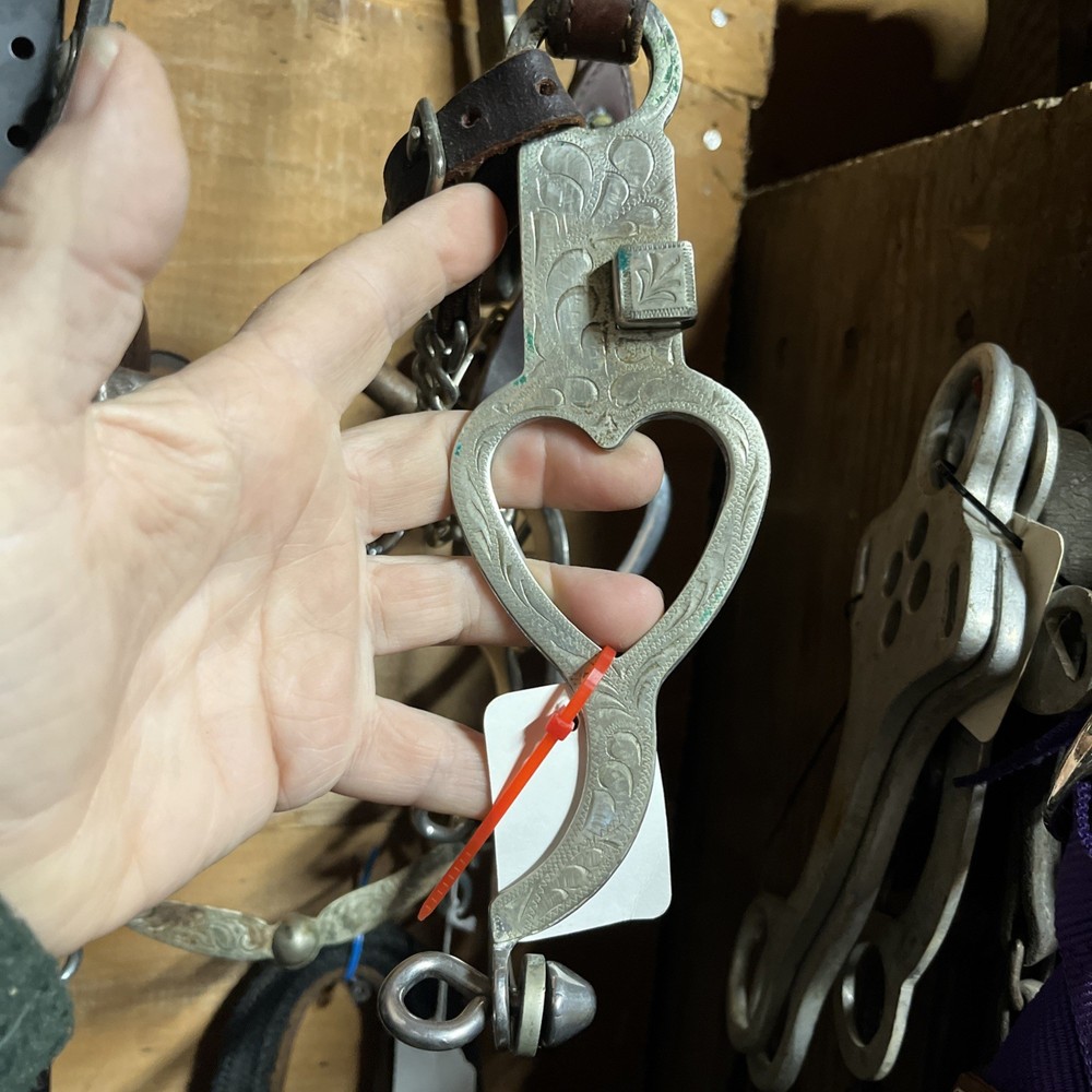 Silver Heart Show Curb Bit On Nice Headstall
