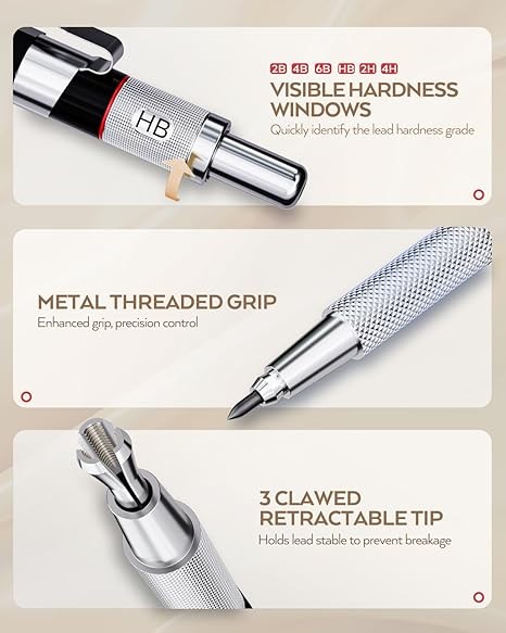 Metal Drafting Pencil Set