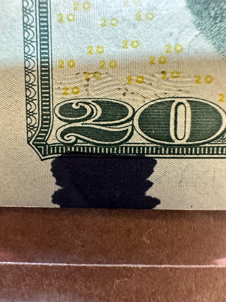 $20 BILL INK ERROR & HEAVY INK ERROR ON “6” ERROR RARE