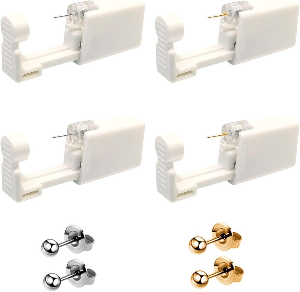 4 PCS Self Ear Piercing Gun Kit, Disposable Tool Set 3MM