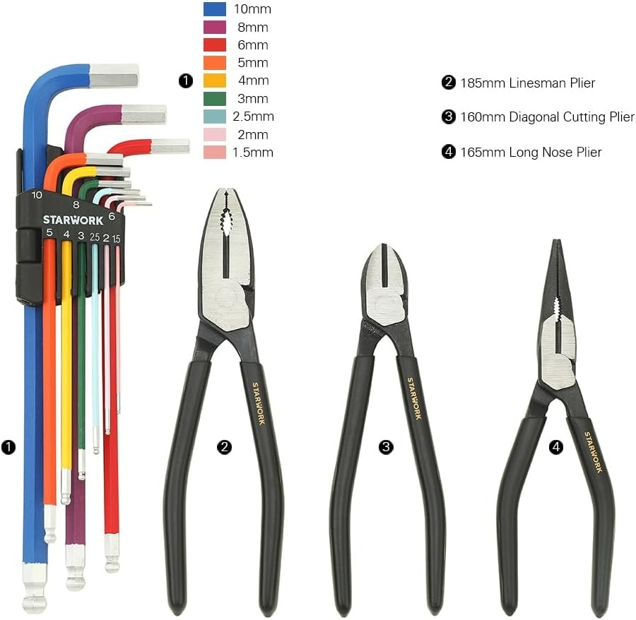STARWORK TRUE MECHANIC™ 314-Piece Mechanics Tool Set and Socket Set, Professiona