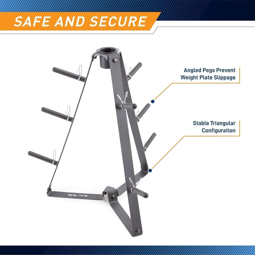 Triangular Weight Plate Storage Rack - Space-Saving Design for Home Gym