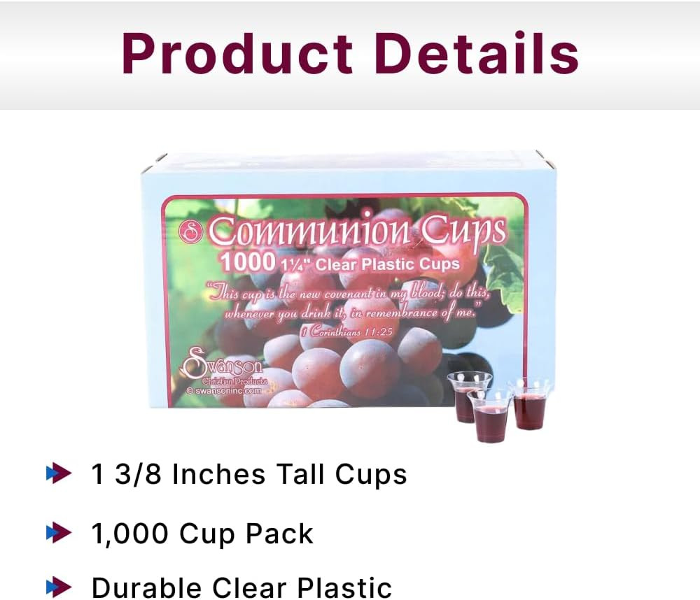 Communion Cup Clear Disposable Small 1 1/4In 1000 Count