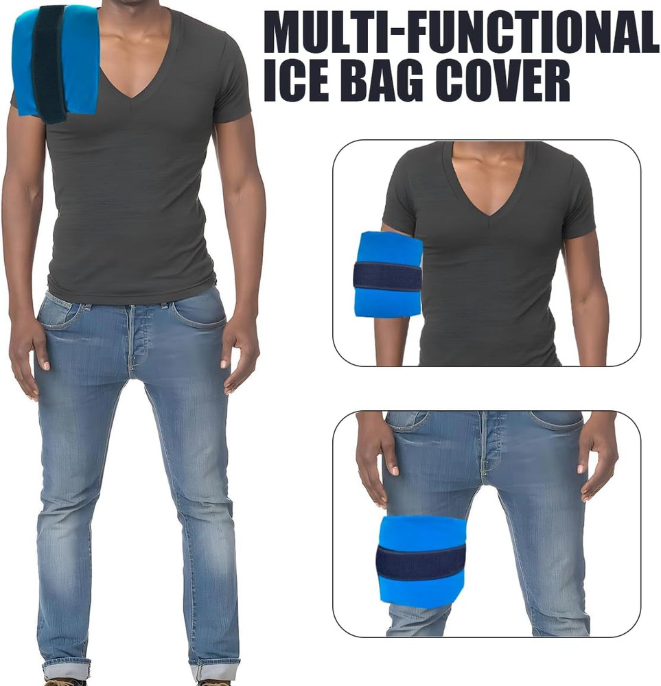 2PCS 5"X17" Ice Pack Sleeve - Reusable and Multi-Use Ice Pack Bag for Cold Compr