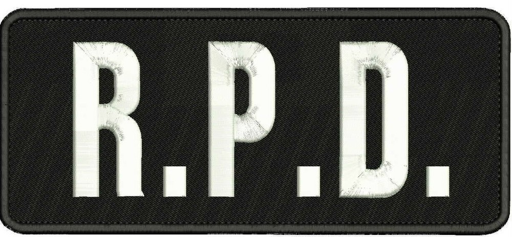 R.P.D. embroidery patch 4X10 hook ON BACK white