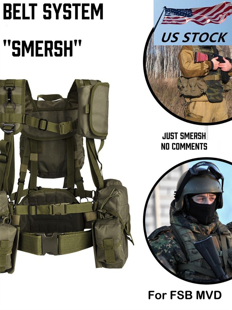 Russian SMERSH M1 Tactical Chest Rig Molle Advanced Tactical Green Set