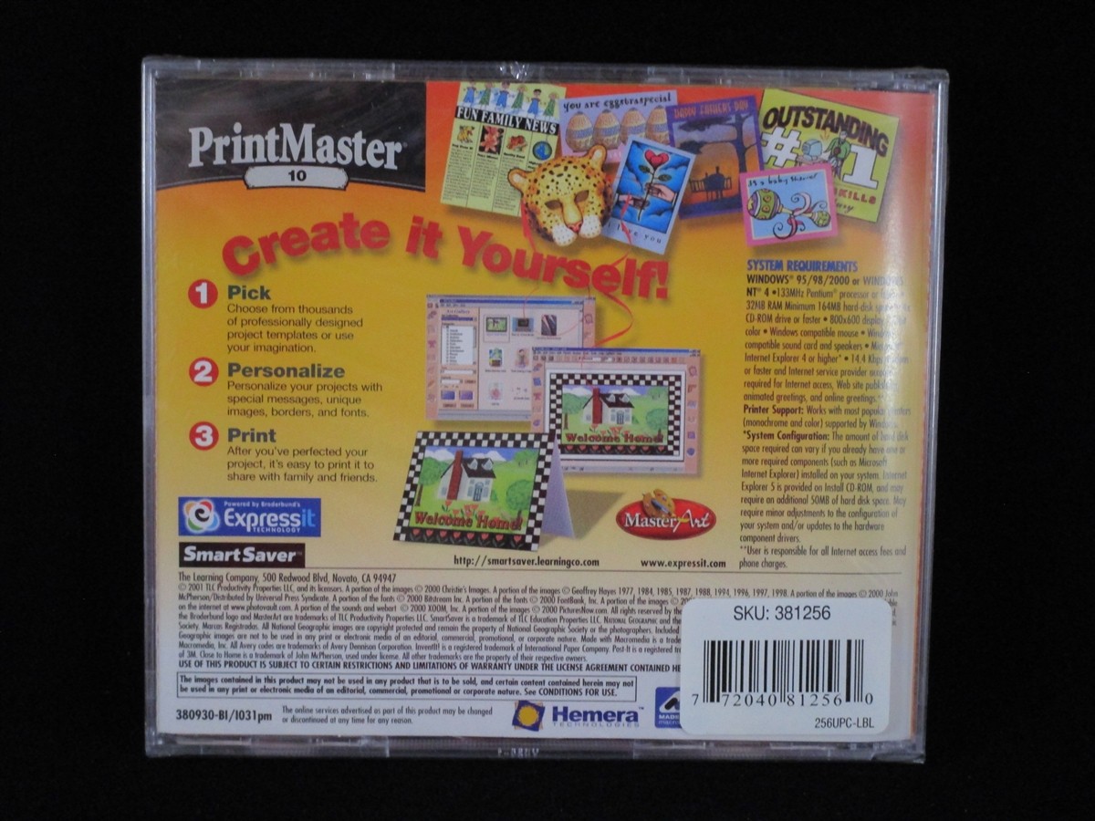 Software PC PrintMaster 10 Print Master 2 cd 7000 images NEW SEALED