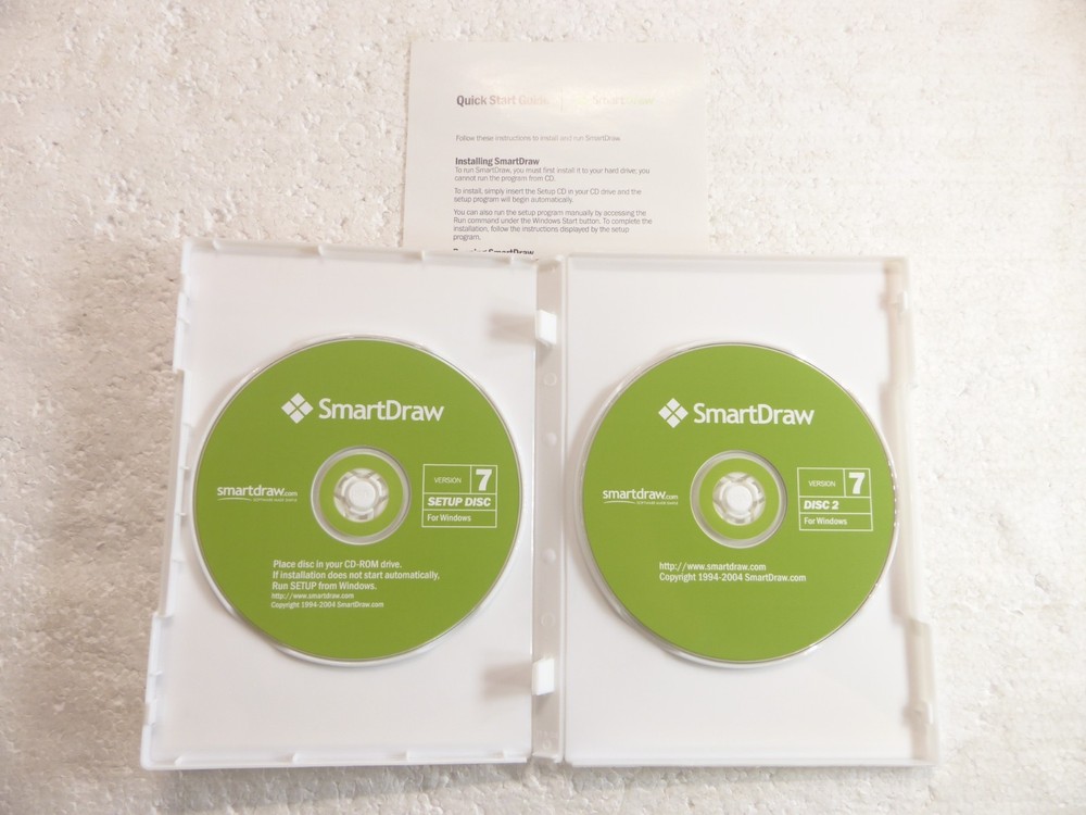 Smart Draw: Version 7 - Suite Edition (DVD, 2005 2-Disc) Windows Software w/ Key