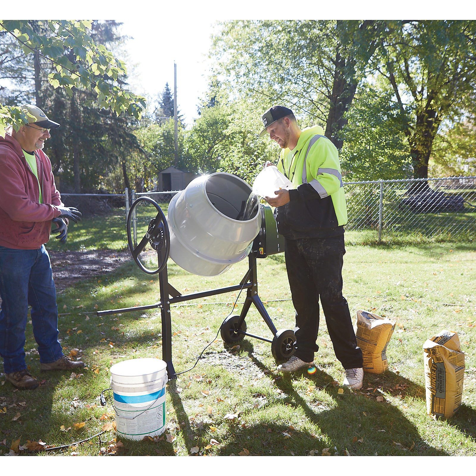 Klutch Electric Cement Mixer, 4.25 Cu. Ft. Drum, 2/3 HP, 120V Electric Motor