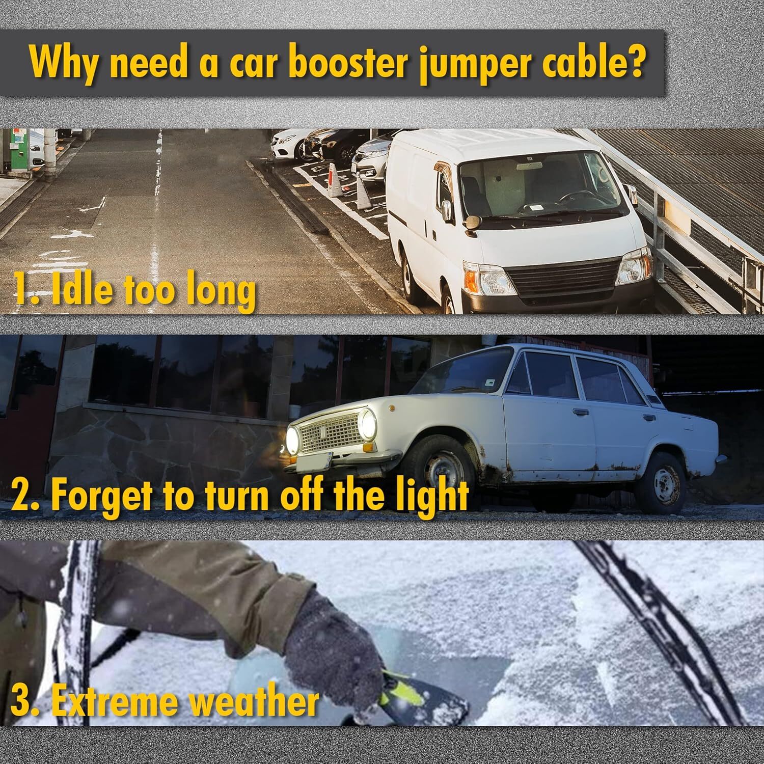 CARTMAN 4 Gauge 20 Feet Jumper Cables with Carry Bag