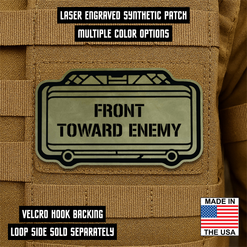 Claymore Mine Front Toward Enemy Funny Morale Patch, 1.8" x 3" - Hook & Loop