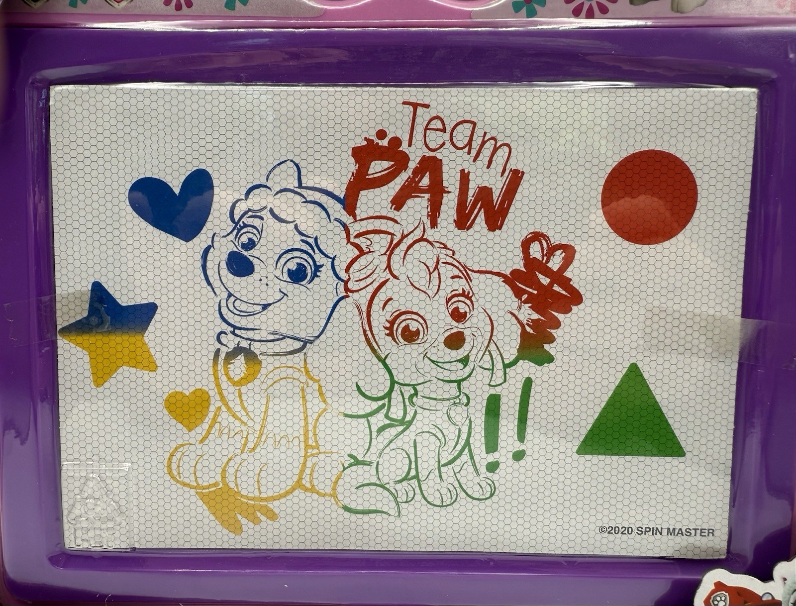 Nickelodeon Paw Patrol Magnetic Drawing Board Rainbow Pink Draw Write Erase New
