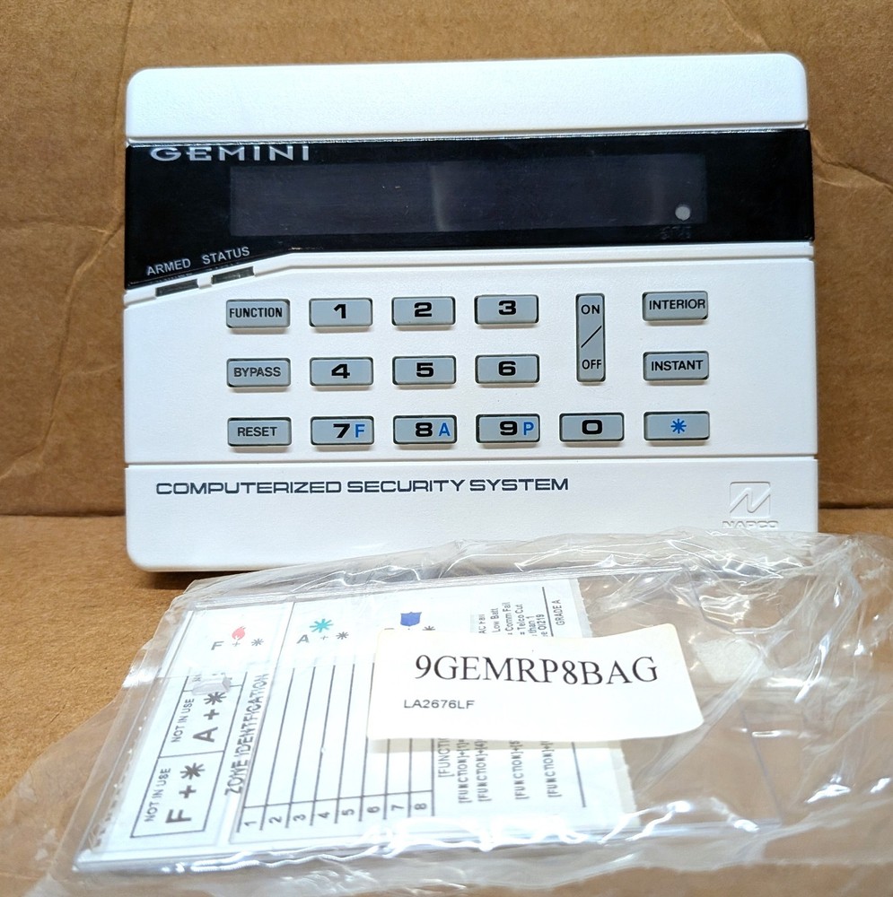 NAPCO GEMINI GEM-RP8 SECURITY SYSTEM DESIGNER KEYPAD
