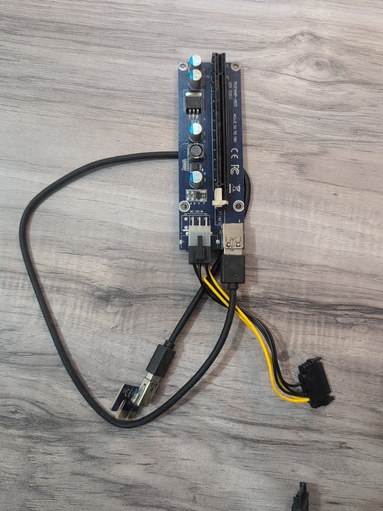 PCI-E 1x to 16x Powered USB 3.0 Crypto Mining GPU Riser Extender Adapter 6 Piece
