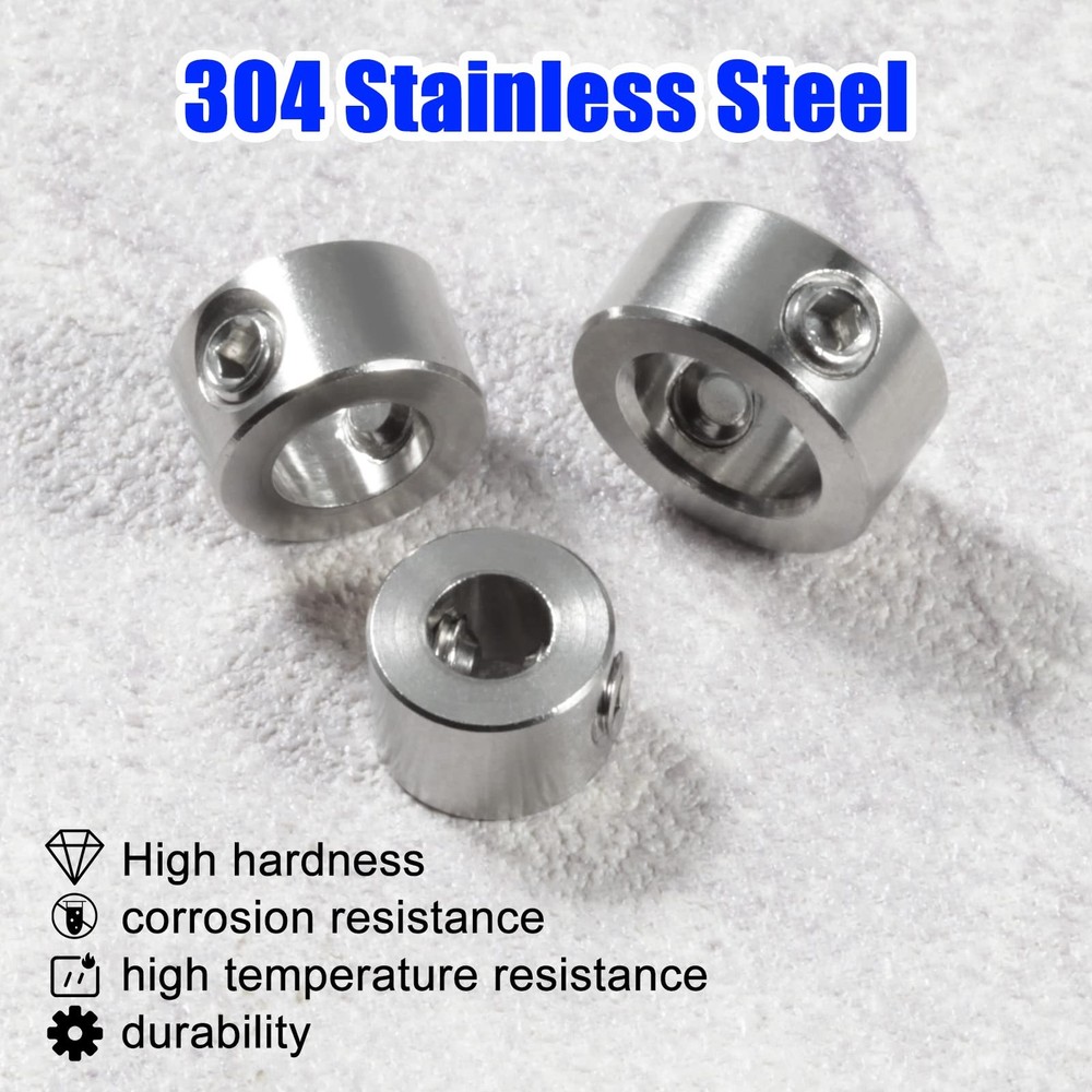 Drill Bit Depth Stop Collar Set Includes 6 Pcs 304 Stainless Steel Stop Bit C...