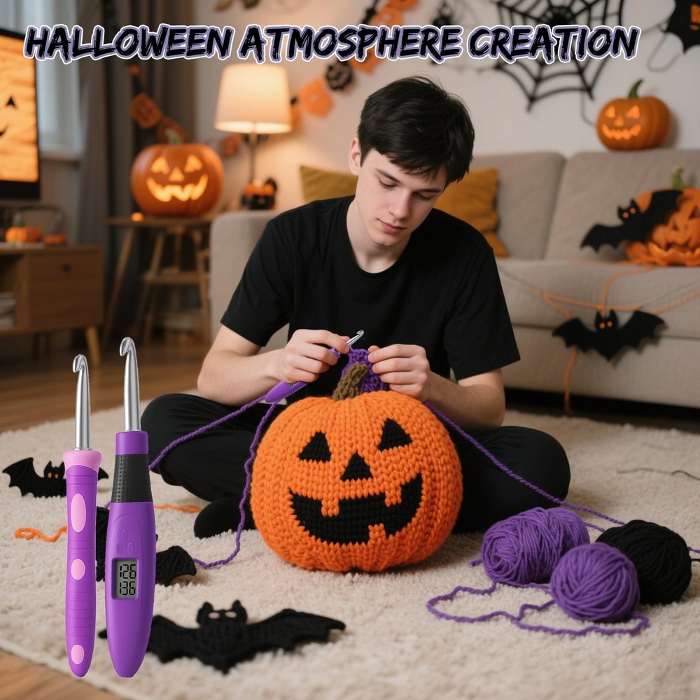 Crochet Hook with 18 Different Size for Stitch Row Counter Light Up Intercha...