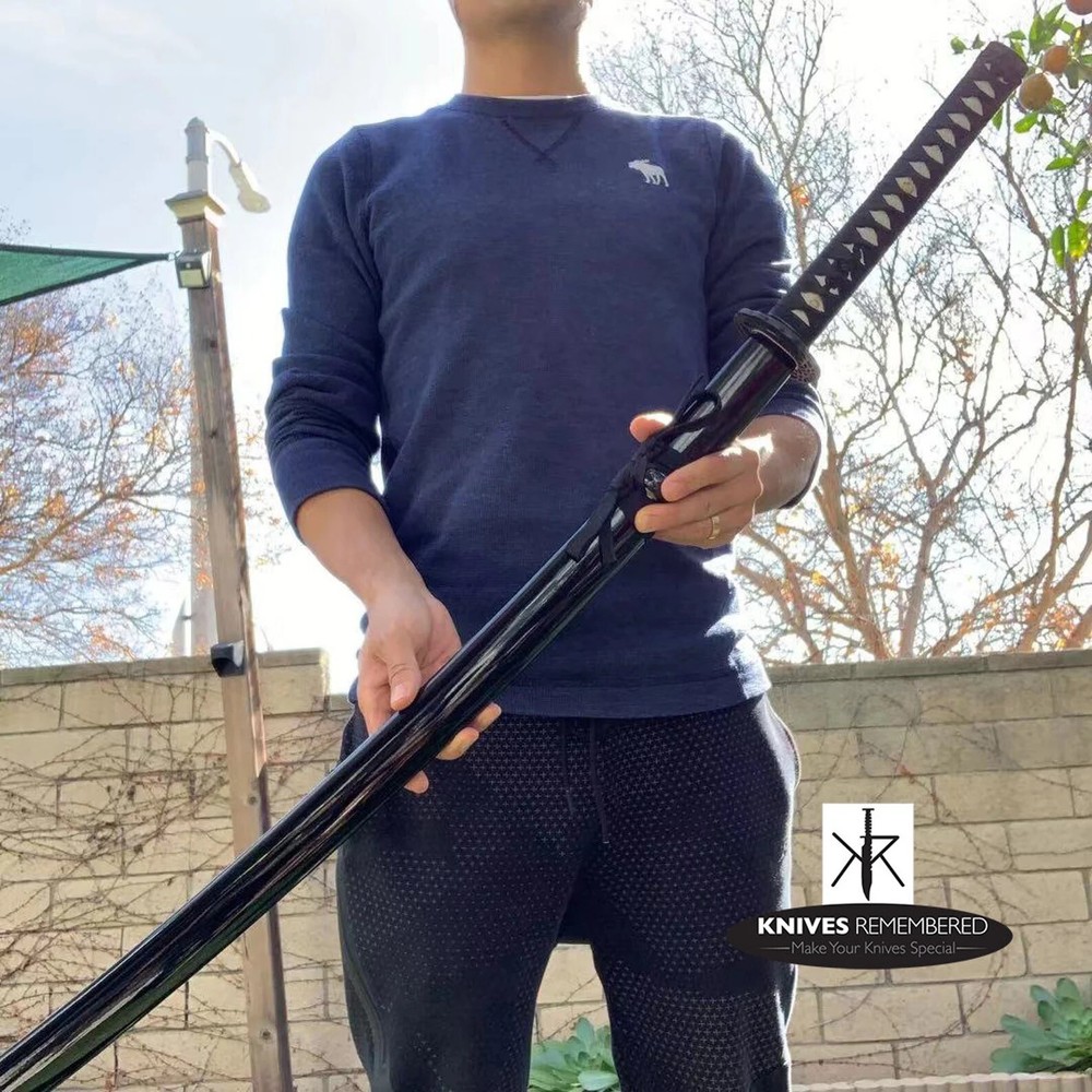 SHARP Blade Katana Practice Samurai Sword w/ Crane Tsuba and Scabbard