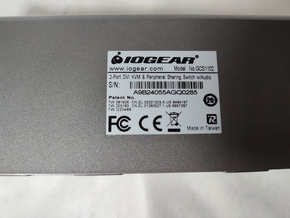 IOGEAR 2Port DVI KVM & Peripheral Sharing Switch with Audio GCS1102