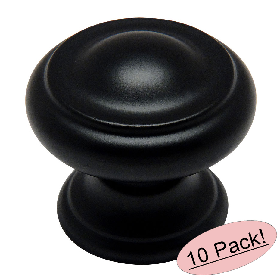 *10 Pack*  Cosmas Cabinet Hardware Flat / Matte Black Knobs #3317FB