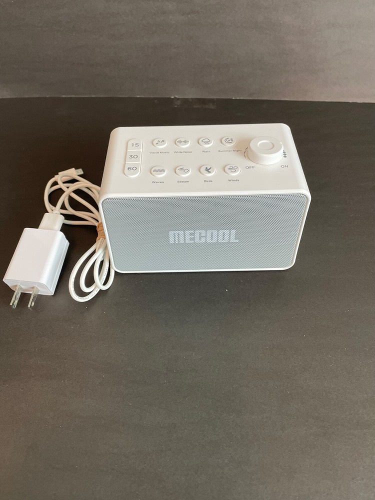 MECOOL Tranquil Sound Sleep Therapy Machine Bluetooth Speaker Ambient WHITE -B24