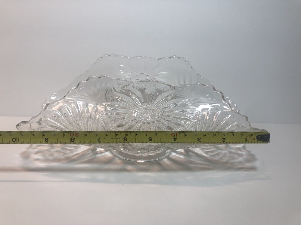 Curved Cut Glass Serving Tray Dish