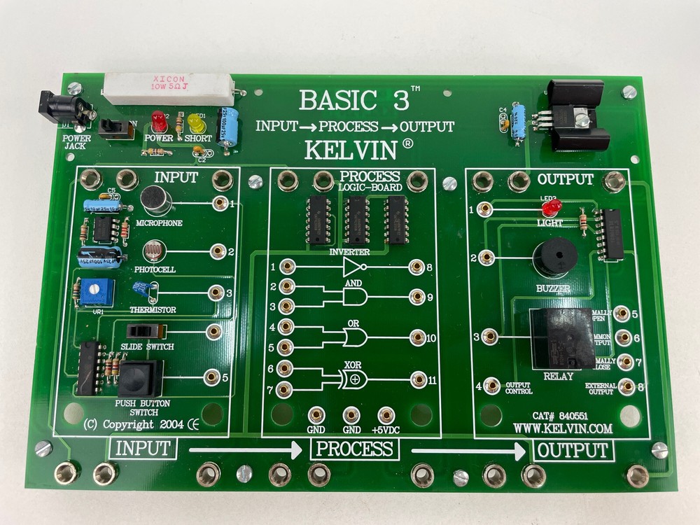 KELVIN Basic 3, Input ~ Process ~ Output Electronic Circuit Board Trainer