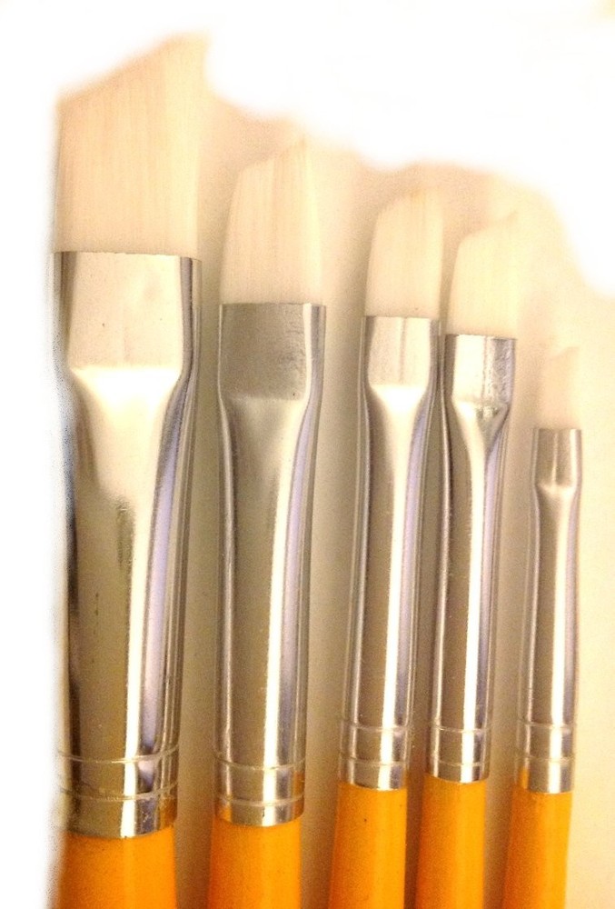 Angular Flat Paint Brushes Synthetic Hair 5pcs - 5 Sets (ART140)