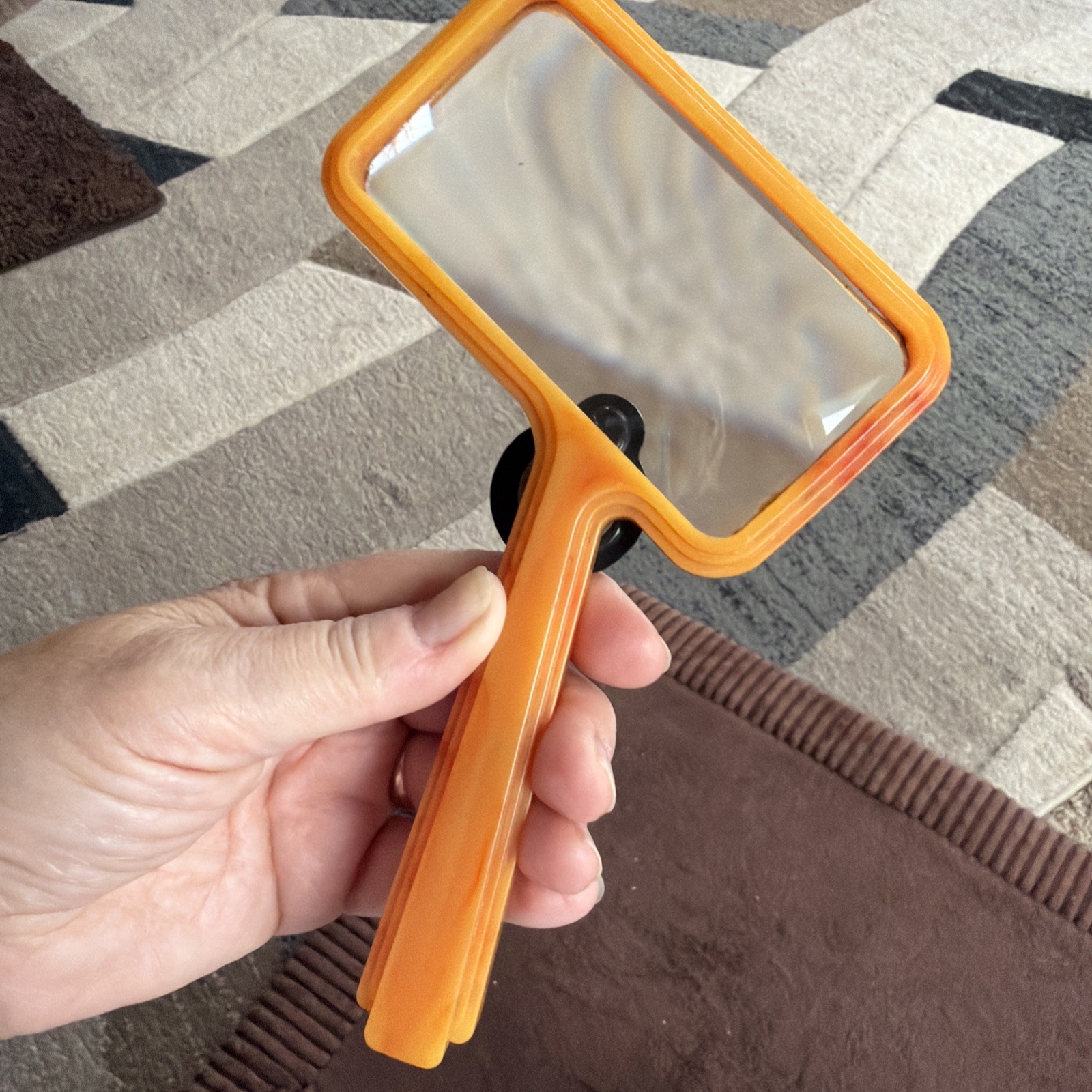 Vtg. Bausch & Lomb Light Butterscotch Art Deco Faux? Bakelite Magnifying Glass